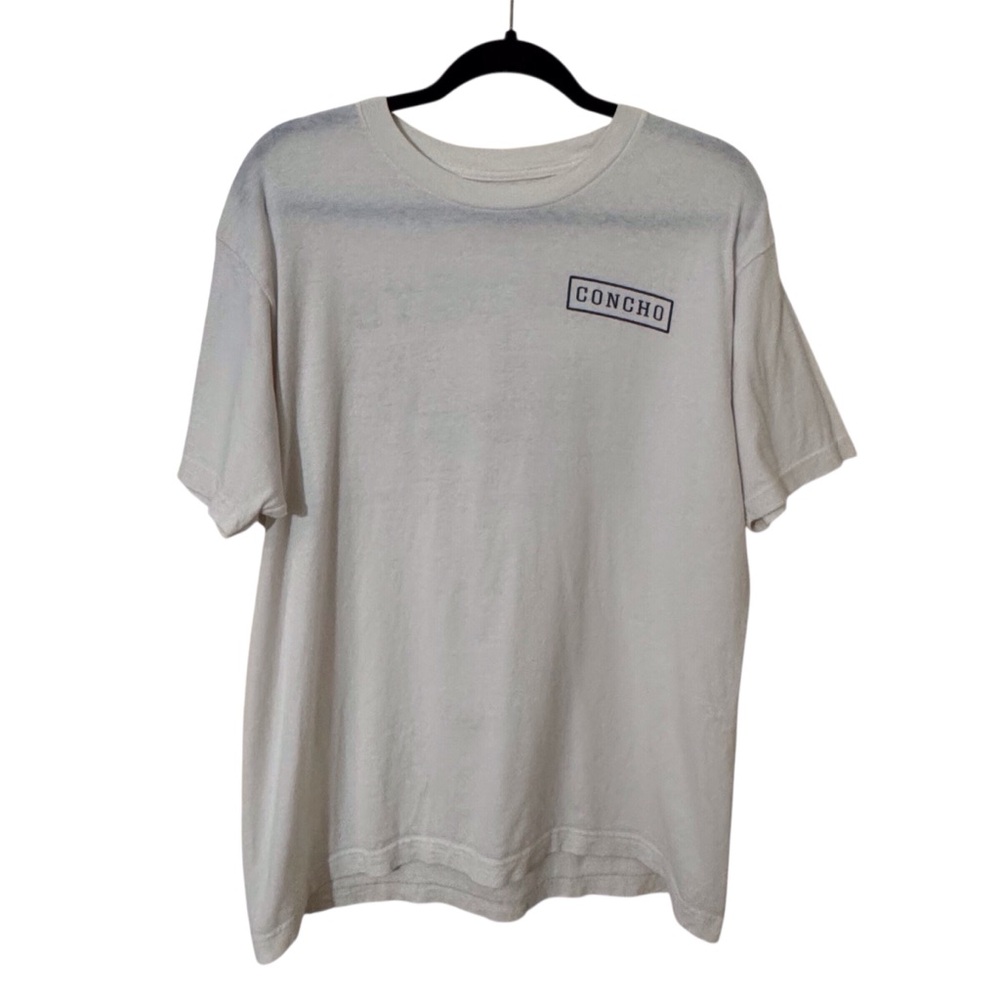 ❌❌❌❌❌Concho Mens Size Large Cream Western Rodeo Cowboys Ain’t Angels Graphic Tee